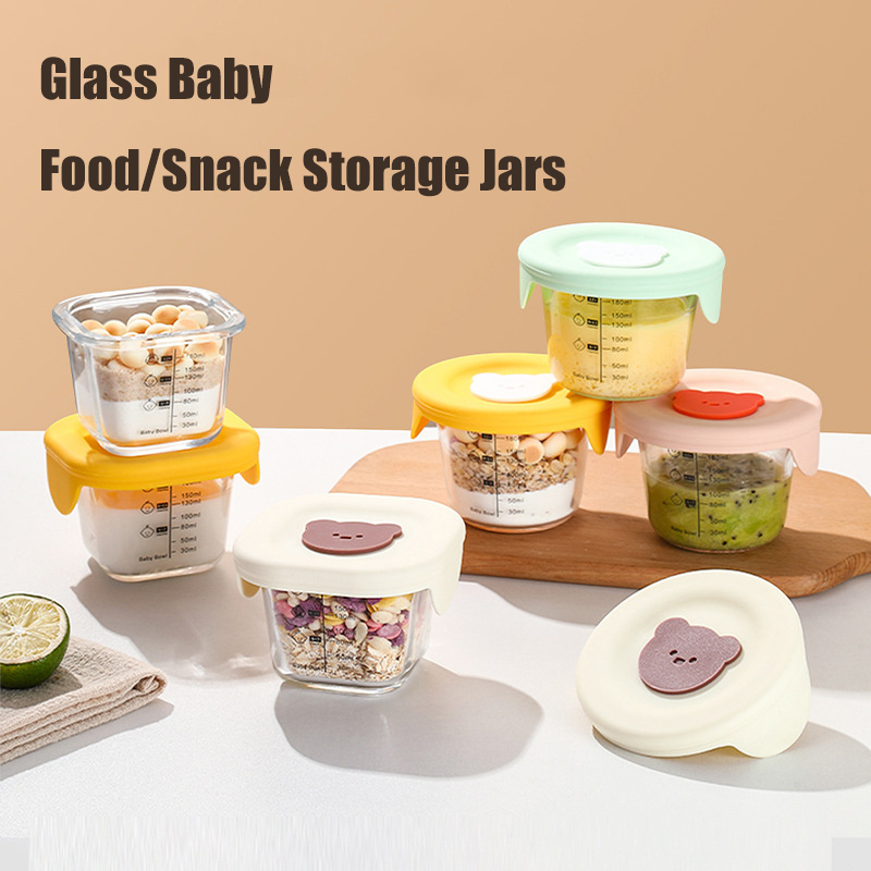 Baby Food Jars With Lids - 180ml cam bebek maması saklama kavanozları
